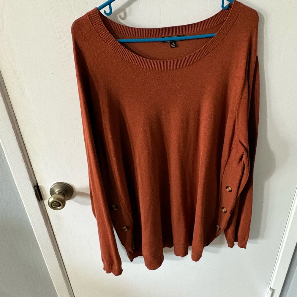 Elegant Rust Blouse with Button Details—Stitch Fix